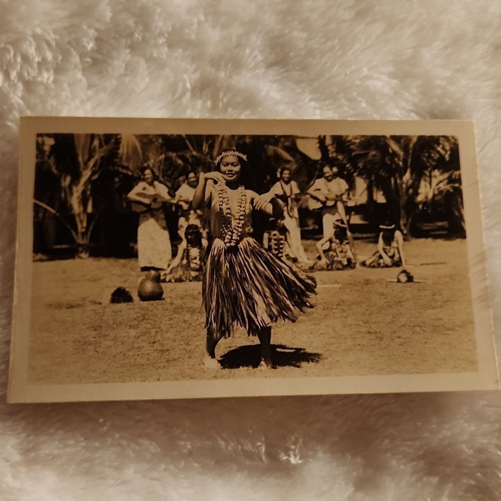 Hawaiian Hula Dancer Vintage Photograph